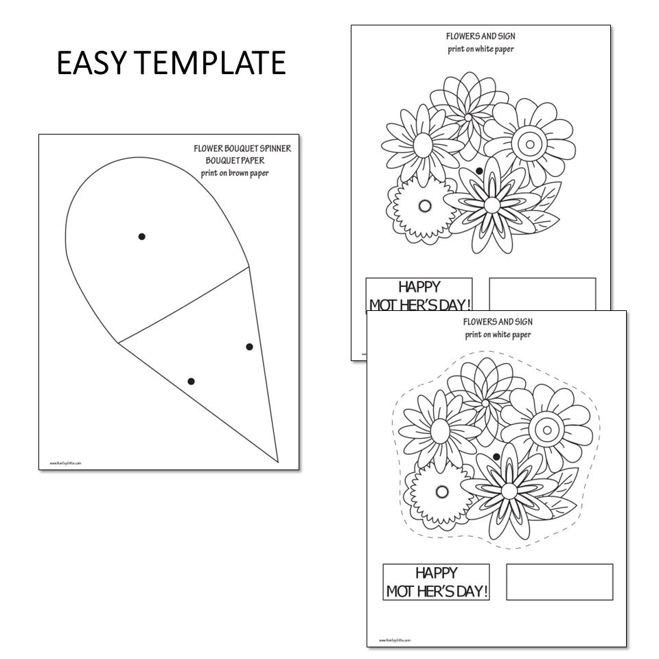 Mother's Day Flower Bouquet Spinner Coloring Craft