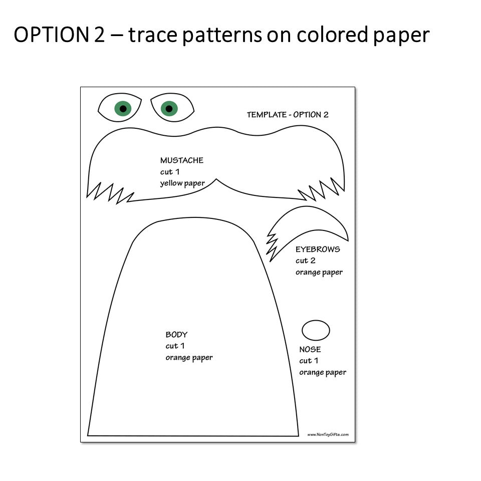 The Lorax Craft for Kids - Dr. Seuss Craft Template