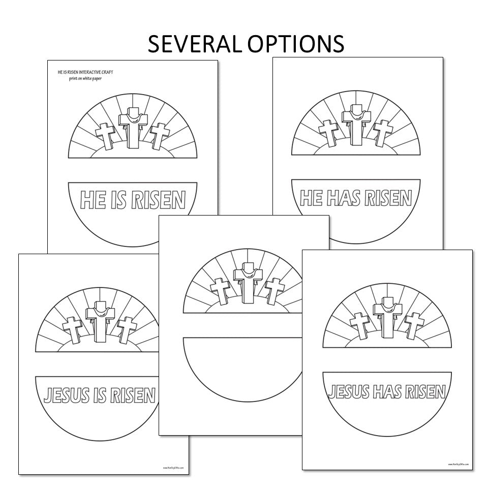 He is Risen Craft - Easter Religious Coloring Craft - Sunday School Activity