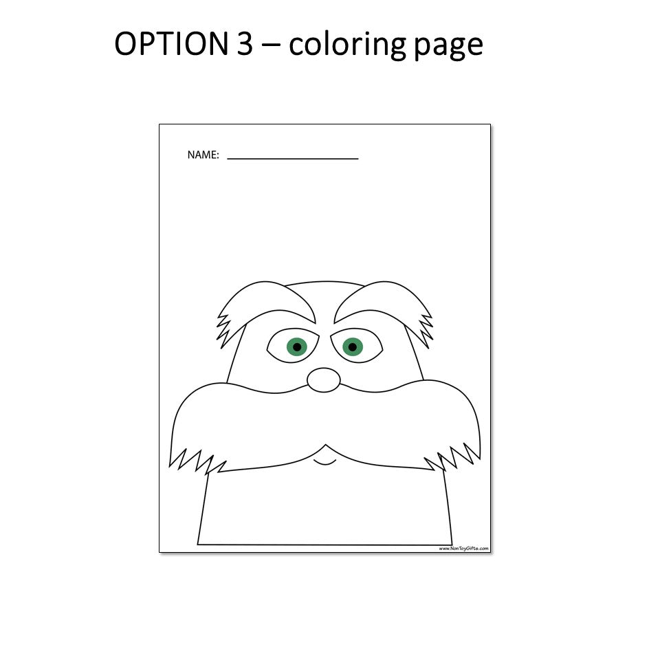 The Lorax Craft for Kids - Dr. Seuss Craft Template