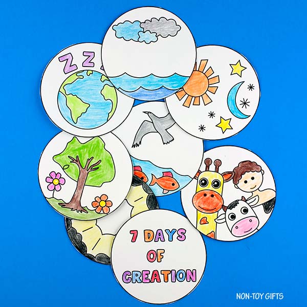 7 Days of Creation 3D Craft - The Creation Story Bible Craft - Coloring Activity
