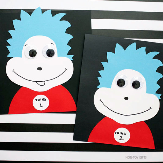 Thing 1 and Thing 2 Craft for Kids - Dr. Seuss Cat in the Hat Craft Template