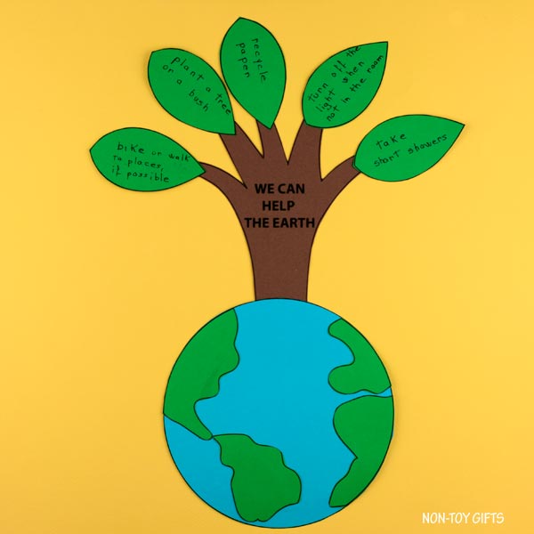 Earth Day Craft - We Can Help the Earth Tree Craft for Kids