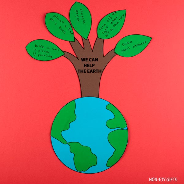 Earth Day Craft - We Can Help the Earth Tree Craft for Kids