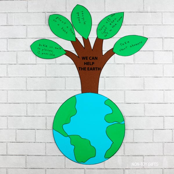 Earth Day Craft - We Can Help the Earth Tree Craft for Kids