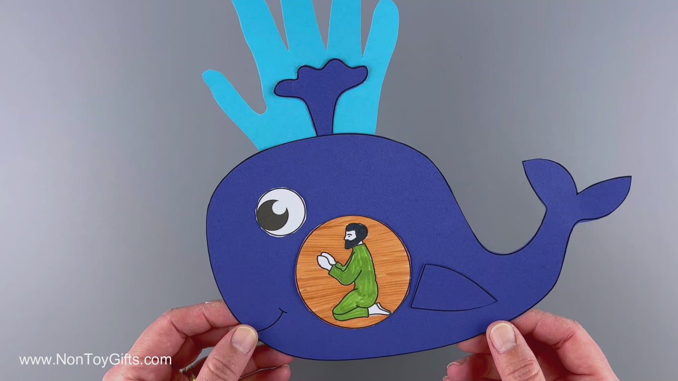 Jonah and the Whale Handprint Craft - Bible Lesson Craft – Non-Toy Gifts