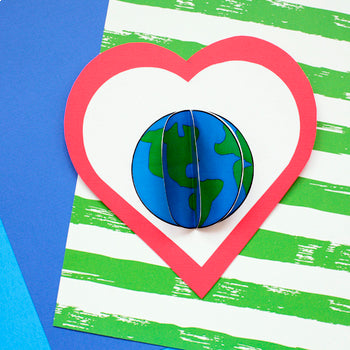 3D Earth Heart Craft for Earth Day