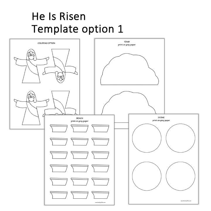 Easter Religious 3-Craft Bundle : He Is Risen and Cross Crafts